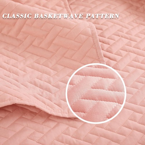 Exclusivo Mezcla Twin Size Quilt Bedspreads with Basket Weave Pattern Soft Li... - Picture 4 of 6