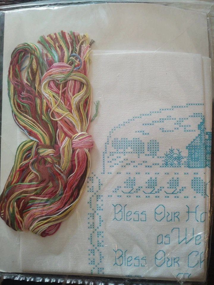 Janlynn Bless Our Children Stamped Cross Stitch Sealed Kit 1998 10x14 New 56-111 - Image 2 of 2