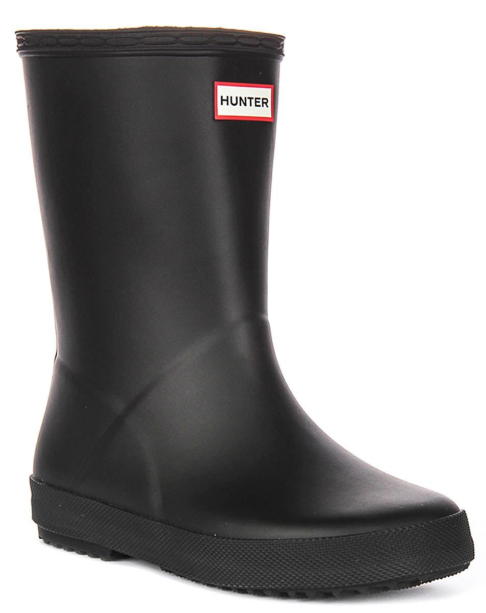 Hunter Kids First Wellies Rubber Handscraft Unisex Boot Black US