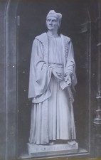 Francesco Guicciardini Statue,Magic Lantern Glass Slide, Uffizi Court, Florence