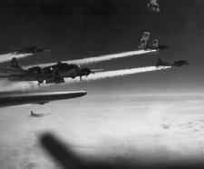 Flak burst B-17 Flying Fortresses over Austria 8x10 World War II WW2 Photo 521
