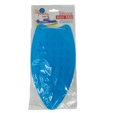 NEW SILICONE IRON REST MAT PAD 10" x 5½" 25 x 14cm HEAT RESISTANT 500°F BLUE