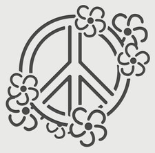 4"x4" Clear Plastic Stencil - Peace Sign SD8   