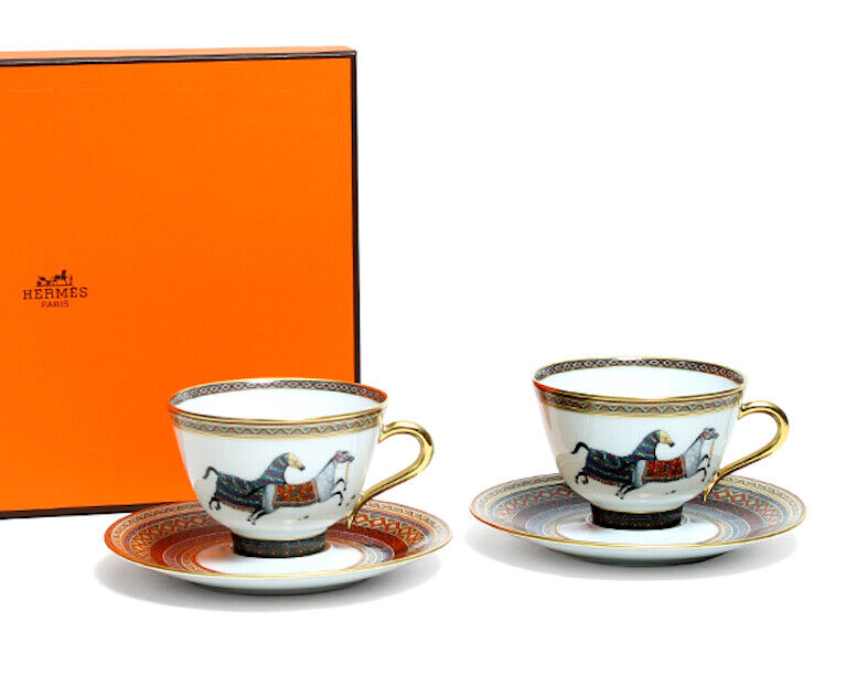Hermes Cheval d'Orient Tea Cup Saucer Tableware 2 set Animal Hermes Cheval d'Orient Tea Cup Saucer Tableware 2 set Animal