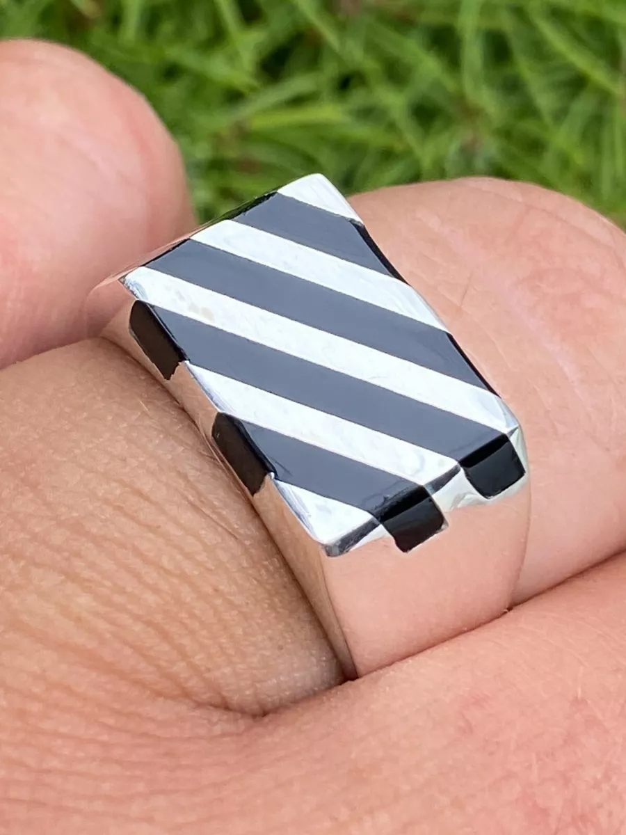 Silver shop onyx ring
