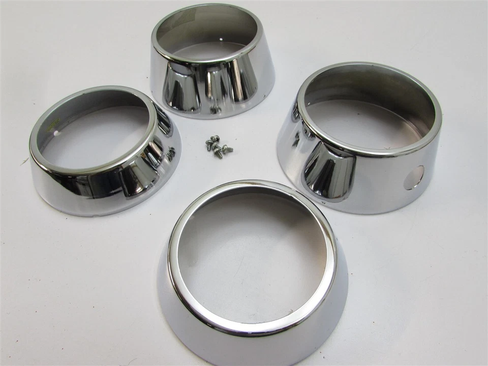 Harley Davidson Sportster Chrome Gauge Covers For Nippon Denso Gauges 1974-1983 - Image 2 of 4