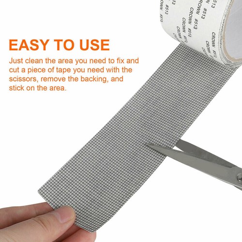 2pcs Window Screen Repair Patch Adhesive Fiberglass Tent Door Mesh Hole Tape DIY - Picture 2 of 8