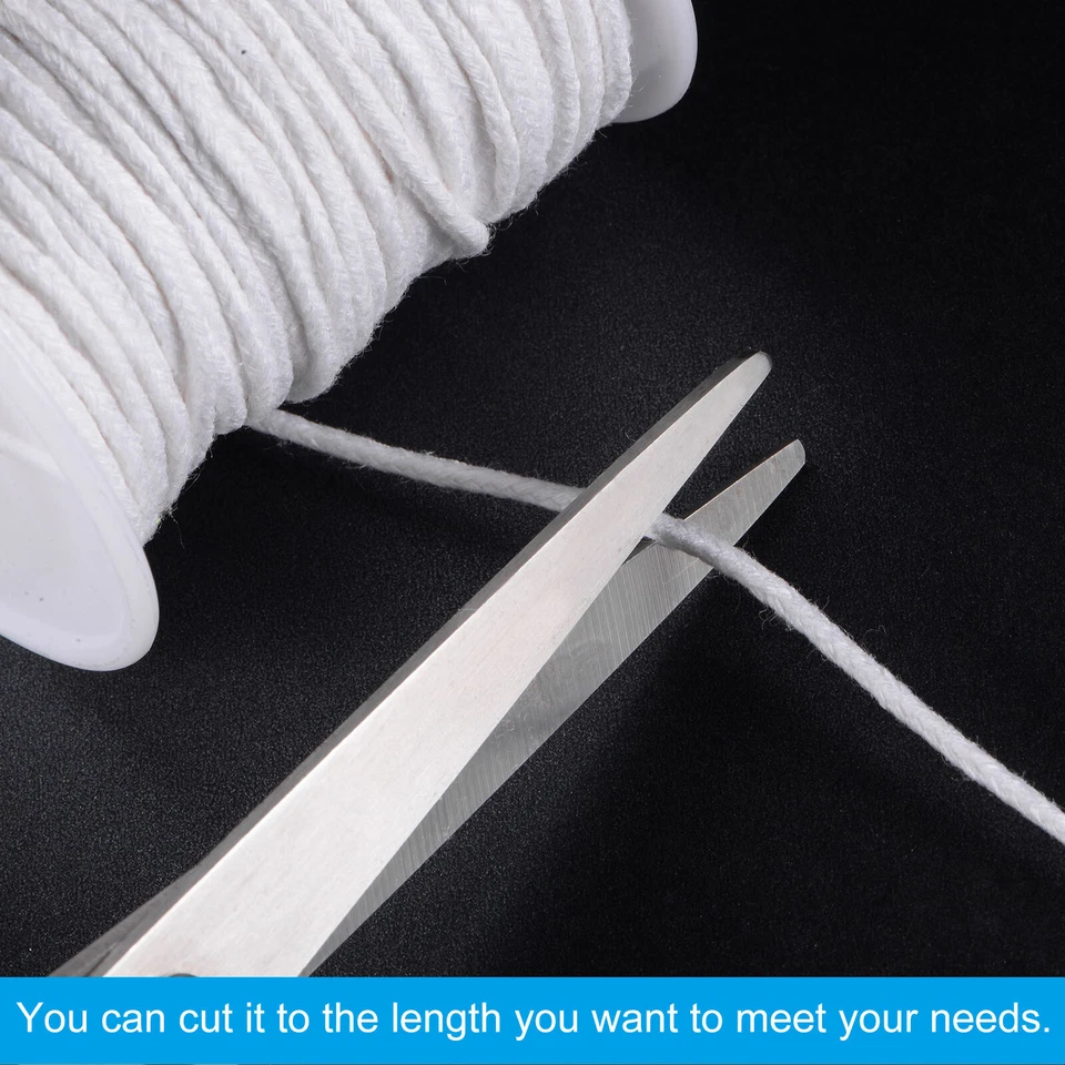 200Ft Trenza Vela Mechas, 30 PLY Algodón Vela Mecha Carrete con Metal Vela Mecha - Imagen 4 de 4