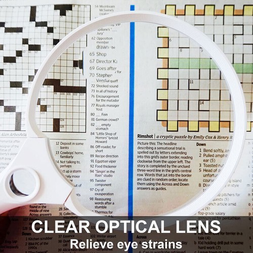 3 Bright LEDs 25X Zoom Lightweight Hand Held Extra Large Strong Magnifying Glass - Picture 6 of 10