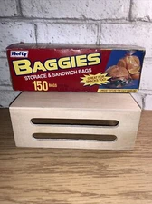 Hefty Baggies Storage Bags (Sandwich, Twist Tie, 150 Count) Sandwich Vintage 