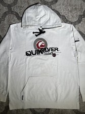 Vintage Quicksilver Hoodie 90  s Pullover Sweatshirt Surf Skate Streetwear XL Y2K