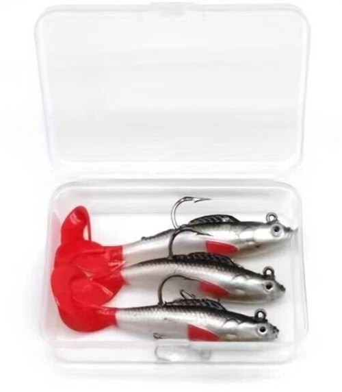 Lot de 3 Leurres souples Avec Boite Pour Pêche Eau Douce Truite Carnassier - Photo 1/4