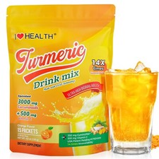 Turmeric Drink Mix, 500mg Vitamin C 350mg CuminUP60 �,14X Times Bioavailability