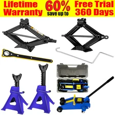 2 Ton Scissor Jack Hydraulic Floor 3 Ton Axle Jack Stand Tire Wheel Lug Wrench