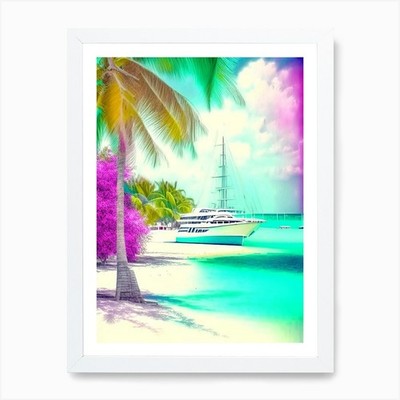 Kaimaninseln weiche Farben Tropica gerahmtes Wandbild Poster Leinwanddruck Bild
