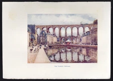 1906 Vintage Brittany Print The Viaduct, Morlaix