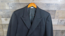 Brioni Blazer Mens 44 Black Double Breasted Peak Lapel Wool Jacket Made In Italy