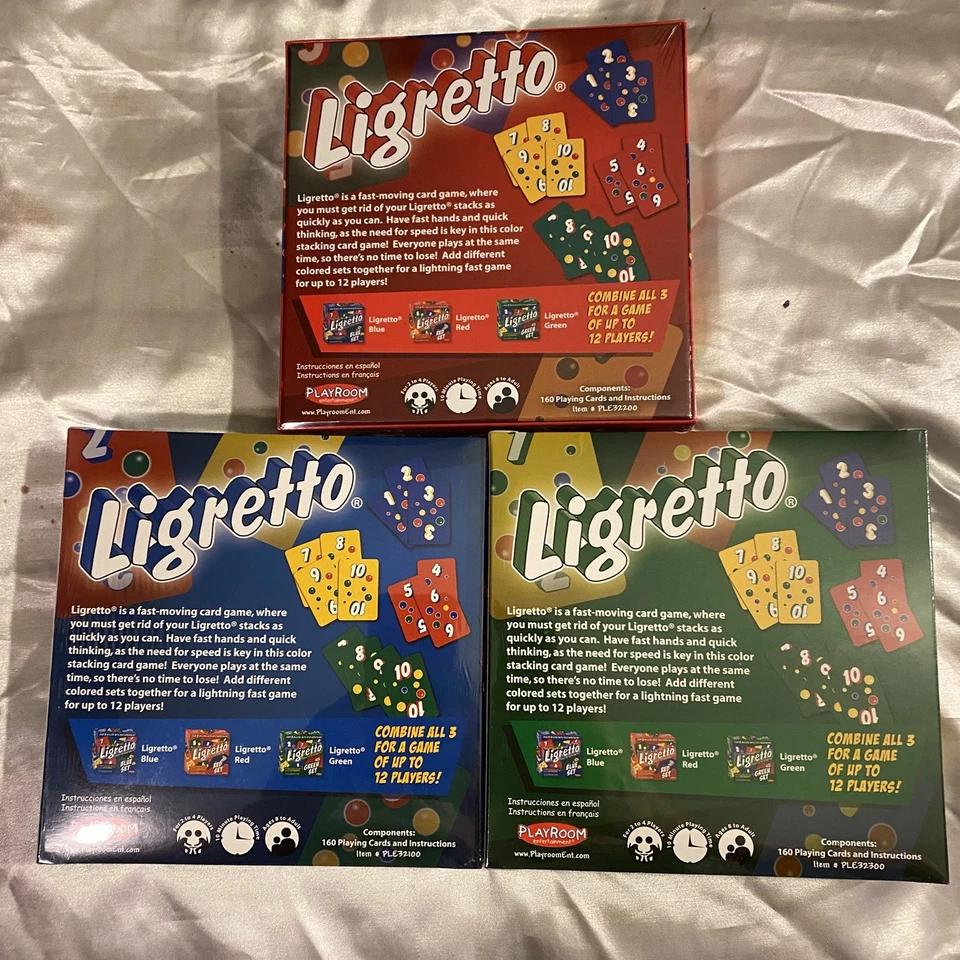 3X Colors Ligretto Colored Card Game Set for 2 to 12 Players Ages 8+ New Sealed - Image 2 of 4