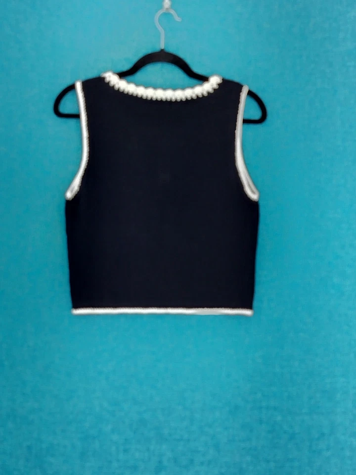 Алиса и Оливия свитер Майка женщин средний черный/белый без рукавов новый с Ярлыками 2204 - Изображение 2 из 4