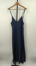 Quince Women Vintage Wash Tencel Maxi Slip Dress Midnight Blue S