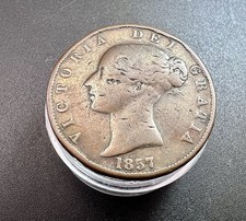 1857 Great Britain Queen Victoria Half Penny Coin