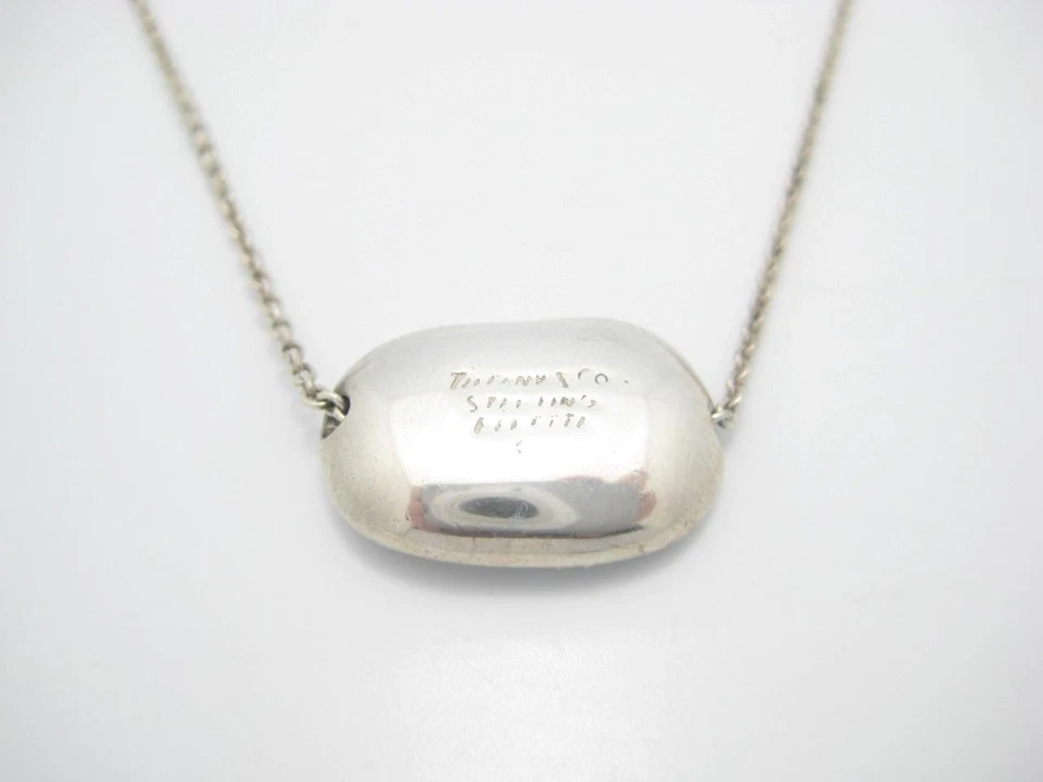 Collar Tiffany & Co. Plata Esterlina Elsa Peretti Frijol Mediano 15" - Bolsa Foto 4 de 4