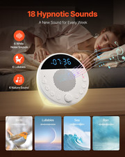 Sound Machine, 18 Soothing Sleep Sounds, 7-Color Night Light, Office  Travel