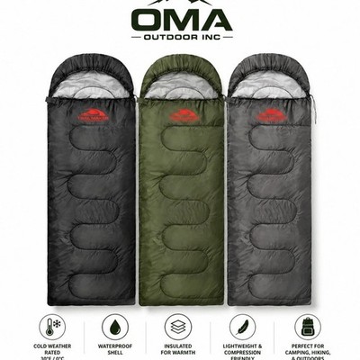 TrailMaker Waterproof Insulated Adult Sleeping Bag 30°F 82.68x29.52in