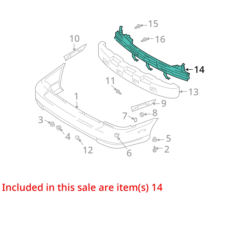 2003-2006 Hyundai Accent Rear Bumper Reinforcement VNDDR - Image 2 of 3