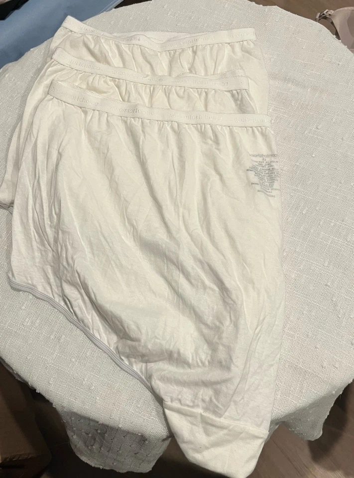 Lot Of 3 Comfort Choice White 100% Cotton Brief Panties High Cut Size 15 - Image 3 of 3