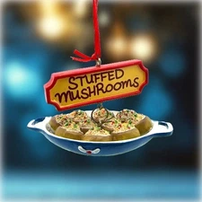 Stuffed Mushrooms Christmas Tree Ornament (2 x 3 Inch)