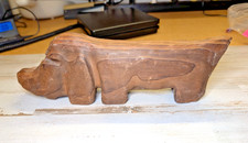 Vintage Hand Carved Drift Wood Dachshund Dog Puppy Figurine Rustic Primitive 12"