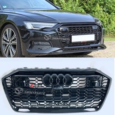 Grill for Audi A6/S6 (C8) RS6 Style 2019-2024 Front Grille Honeycomb Gloss Black
