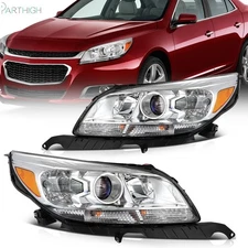 For 2013 2014 2015 Chevy Malibu Headlights Projector Chrome Housing Headlamps