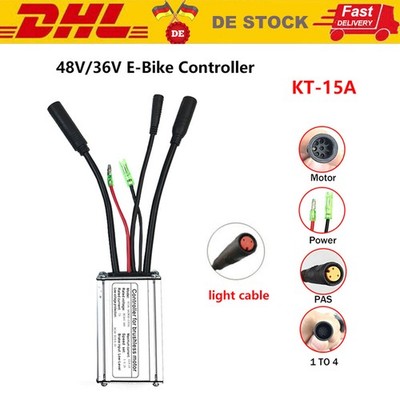 E-Bike 36V/48V 15A KT Controller Brushless Motor 250W 350W 3 Pin PAS 9 Pin DE