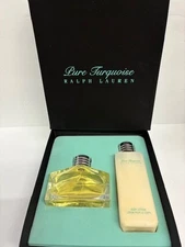PURE TURQUOISE RALPH LAUREN  GIFT SET 2 COUNTS 4.2 FL OZ , 6.7OZ BLOTION RARE!!