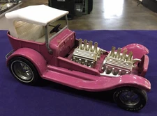 Vintage Pressed Steel Hot Pink Nylint Ford Model T Grabber Hot Rod USA - READ!!