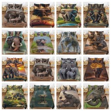Trapunta Elefante Animale Copripiumino Doona Copripiumino Singolo Matrimoniale King Size Set Lenzuola