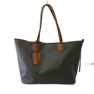 BALLY Tote Shoulder Bag Bernina PVC Black Beige Brown Unisex Durable
