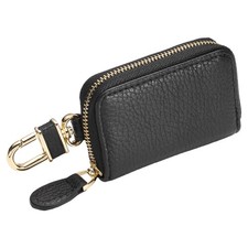 Genuine Leather Car Key Fob Case, Universal Car Key Fob Holder, Black