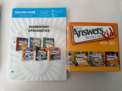 Masterbooks Elementary Apologetics Teacher Guide and books box set, like new