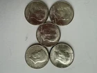 1964-D Kennedy Half Dollar 90% Silver Lot Of 5 Coins  Ungraded