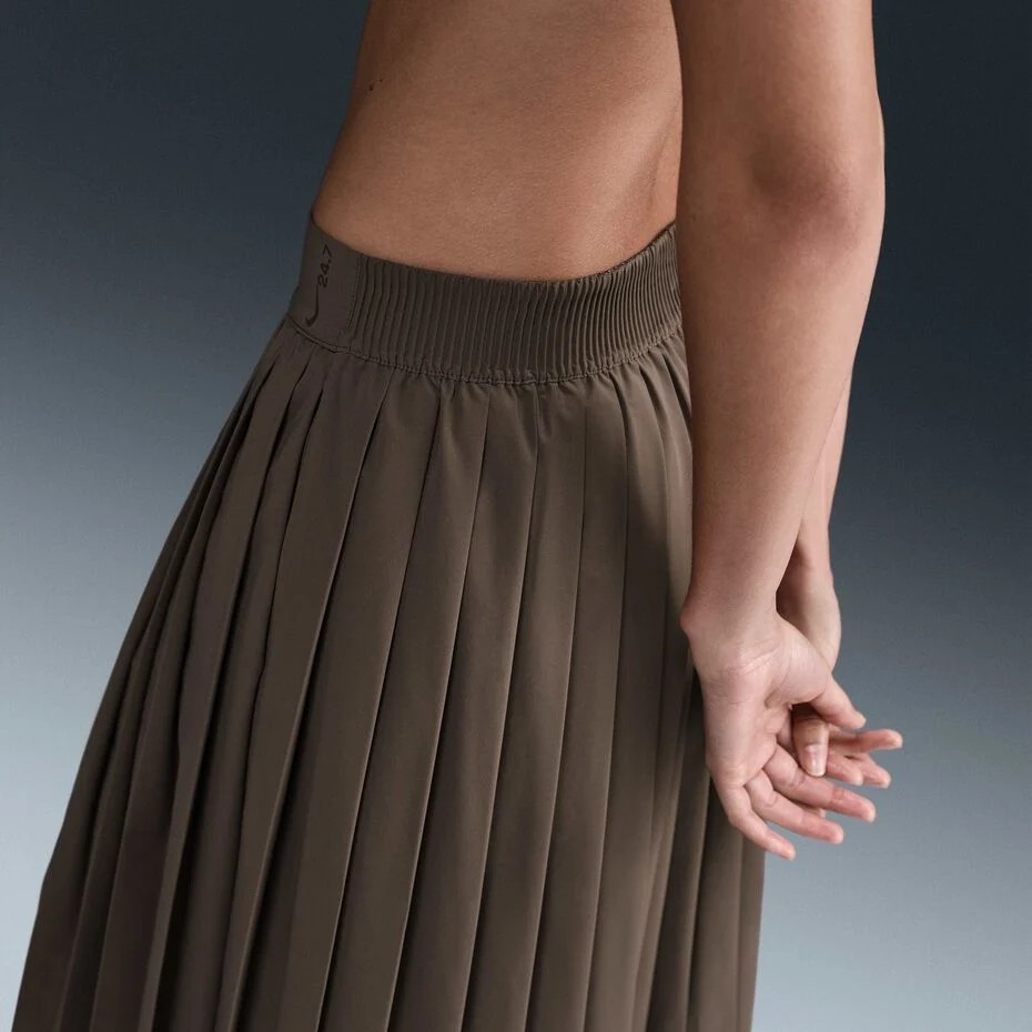 Nike 24.7 PerfectStretch Brown Dri Fit Pleated Skirt HQ8153-004