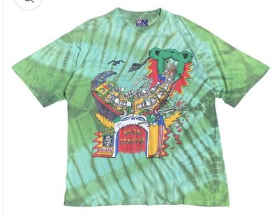 Grateful Dead 1990's Rock Concert Bootleg Tie Dye Tee XL Dancing Bear 