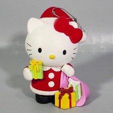 Hello Kitty Christmas Ornament Flocked Santa Outfit with Gift Bag 3" Sanrio 2009
