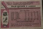 Dan Quinn Pittsburgh Penguins autographed hockey card (1987-88 Topps #171) — photo 2