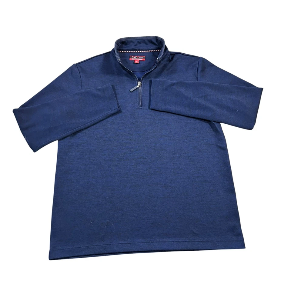 Johnston Murphy Sweater Mens Medium Blue XC4 1/4 Zip Performance Golf - Image 2 of 4