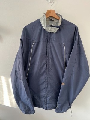 Vintage Y2K Nike TN4 Herren Large Navy Blau Nylon Windbreaker Trainingsjacke