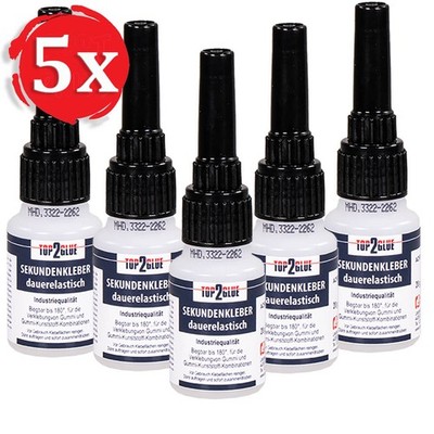 5 xSekundenkleber extra stark und flexibel 20g - extrem belastbarer Schuhkleber 