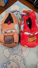 Disney Pixar Cars McQueen And Mater Big Kid Slippers Size 6 Headlights Light Up